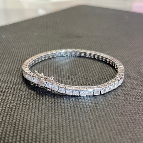 キュービックジルコニア CZ テニスブレスレット 人工ダイヤモンド