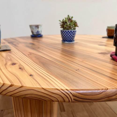 つい触りたくなる国産杉のちゃぶ台】直径100㎝ 角が丸い 折り畳み ロー