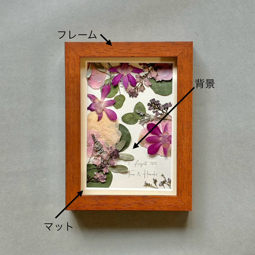 プロポーズのバラ花束 押し花額／プティ （結婚式 ブーケ 残す 保存