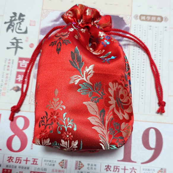 中華風巾着ポーチ 巾着袋 ゆきふる 通販 18803699｜Creema(クリーマ)