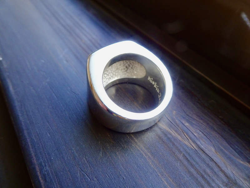 仁尾彫金『印台文字彫りリング2』ハンドメイド369