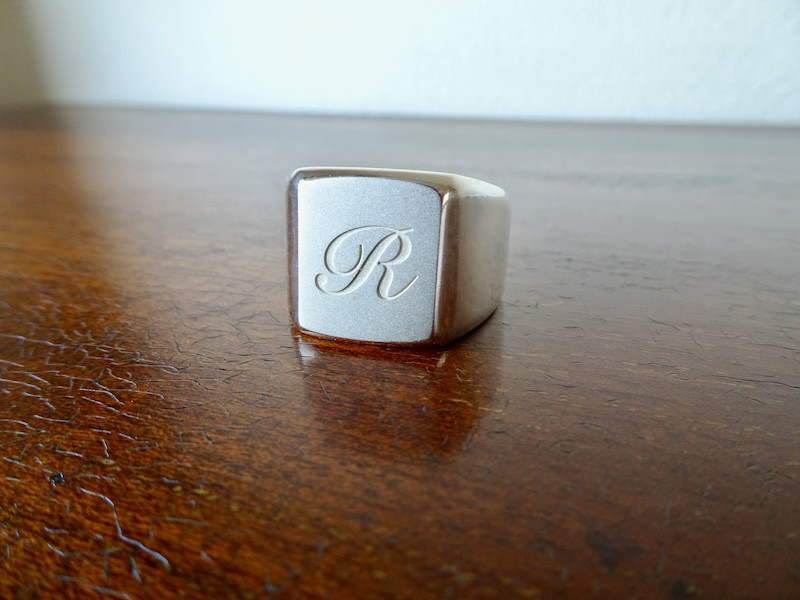 仁尾彫金『印台文字彫りリング2』ハンドメイド369