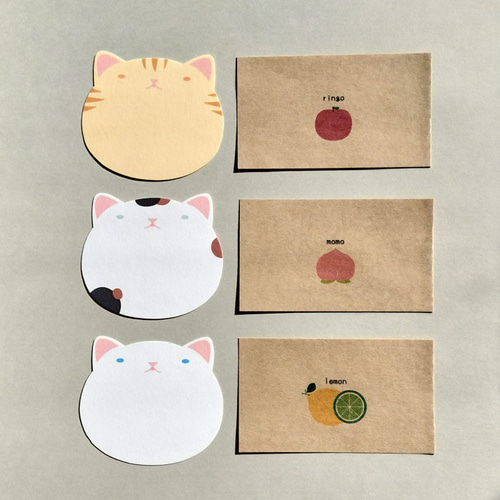 猫の顔メッセージカード（和猫） メッセージカード まめ 通販 18804223