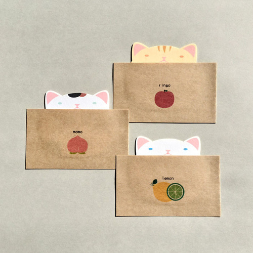 猫の顔メッセージカード（和猫） メッセージカード まめ 通販 18804223