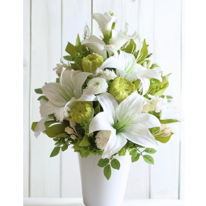 仏花 プリザーブドフラワー お供え お悔やみ 前机 枯れない お供え 花 お悔やみ お盆 ペット　グリーン