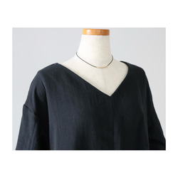 【全２２色】ふわふわ厚みが2倍！厚手ダブルガーゼワンピース／ボリューム袖のバックタックVネックリラクシングワンピース 13枚目の画像