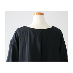 【全２２色】ふわふわ厚みが2倍！厚手ダブルガーゼワンピース／ボリューム袖のバックタックVネックリラクシングワンピース 14枚目の画像