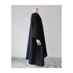 【全２２色】ふわふわ厚みが2倍！厚手ダブルガーゼワンピース／ボリューム袖のバックタックVネックリラクシングワンピース 15枚目の画像