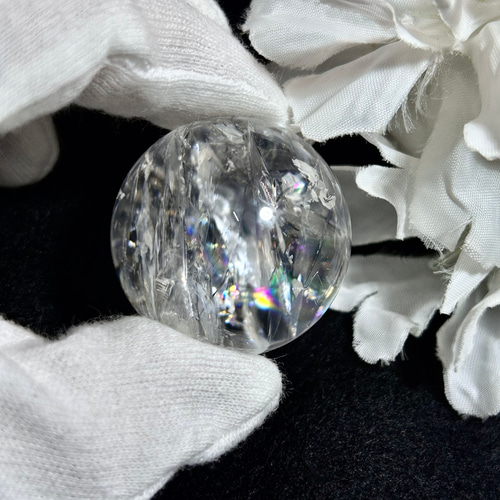 極美!!高品質でまるで水晶の様に透明度が高い淡い色合いのスモーキー 貫通穴無し ブラジル産]天然無垢本水晶玉/10cmUP丸玉/天然本物透明スフィア（100mm