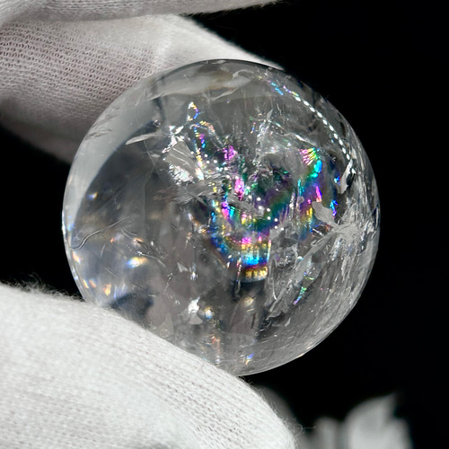 高品質　アイリス　水晶　クリアクォーツ　ファイヤークォーツ共生　スフィア 高品質アイリス水晶クリアクォーツファイヤークォーツ共生スフィア