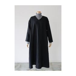 ふわふわ厚みが2倍／ゆったりリラックスワンピース／厚手ダブルガーゼワンピース／オーバーサイズ／ルームウェア／チャコール 15枚目の画像