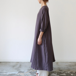ふわふわ厚みが2倍／ゆったりリラックスワンピース／厚手ダブルガーゼワンピース／オーバーサイズ／ルームウェア／チャコール 11枚目の画像