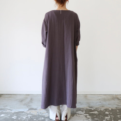 ふわふわ厚みが2倍／ゆったりリラックスワンピース／厚手ダブルガーゼワンピース／オーバーサイズ／ルームウェア／チャコール 10枚目の画像