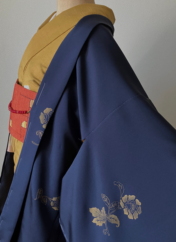 コート地 刺繍 紋意匠 絵羽コート バーガンディー色 正絹 反物 羽織・コート向け | おべべほほほ