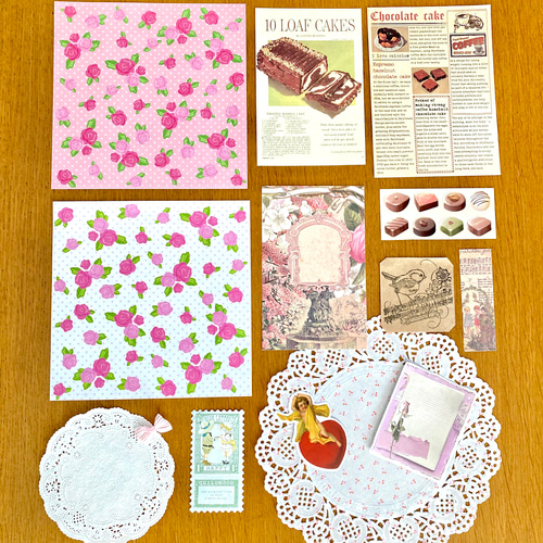 ♡Valentine's Day♡バレンタイン♪コラージュセット♡英字絵本