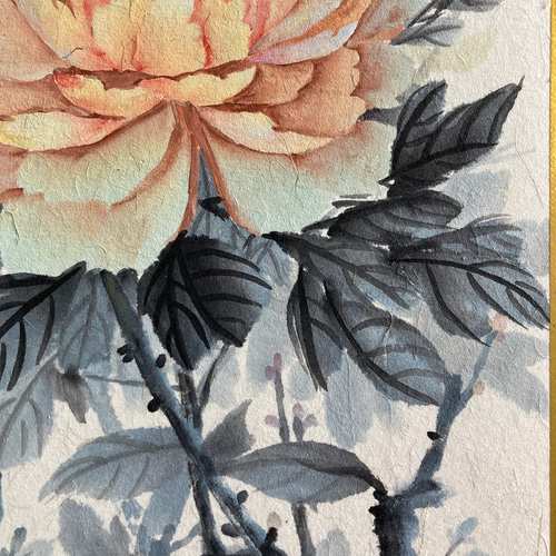 牡丹 水墨画 オレンジ 春 インテリア 絵画 こたつ 通販 18804357