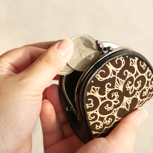 アイヌ文様×甲州印伝 ガマ口財布 【関根真紀 デザイン】 がま口 katak