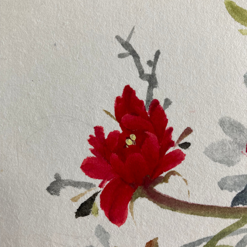 最上の品質な 春 赤 水墨画 牡丹 インテリア 18804459 通販 こたつ 絵画 絵画