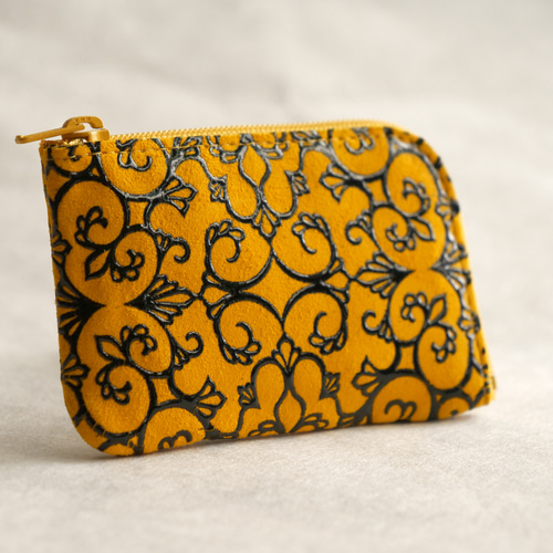 アイヌ文様×甲州印伝 角ドル・コインケース 【関根真紀 デザイン