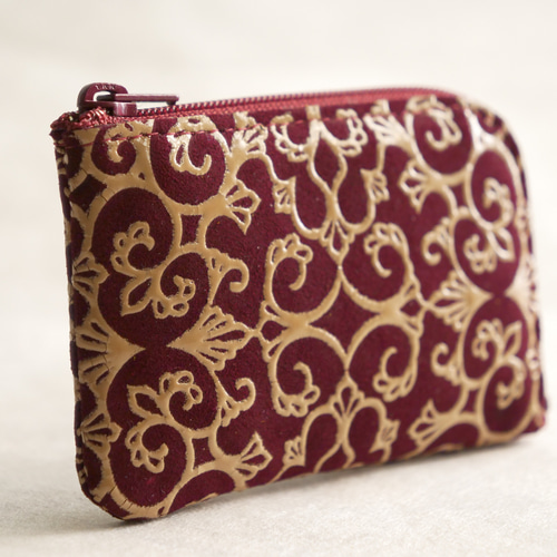 アイヌ文様×甲州印伝 角ドル・コインケース 【関根真紀 デザイン