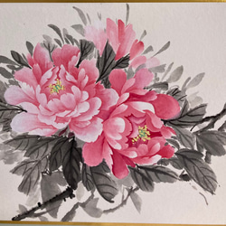 牡丹 水墨画 ピンク 春 インテリア 絵画 こたつ 通販 18804472