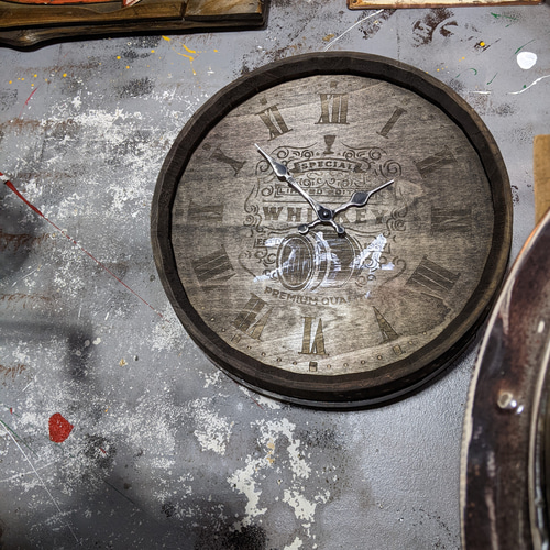 樽型 ウォールクロック 254 ウイスキー樽 壁掛け時計 ホグスヘッドバレル 樽型 ウォールクロック 254 ウイスキー樽 壁掛け時計