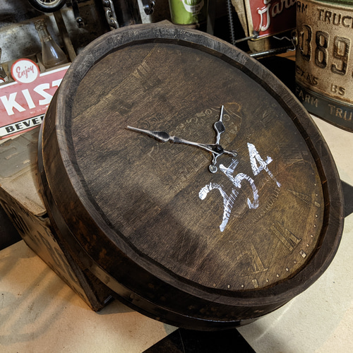 樽型 ウォールクロック 254 ウイスキー樽 壁掛け時計