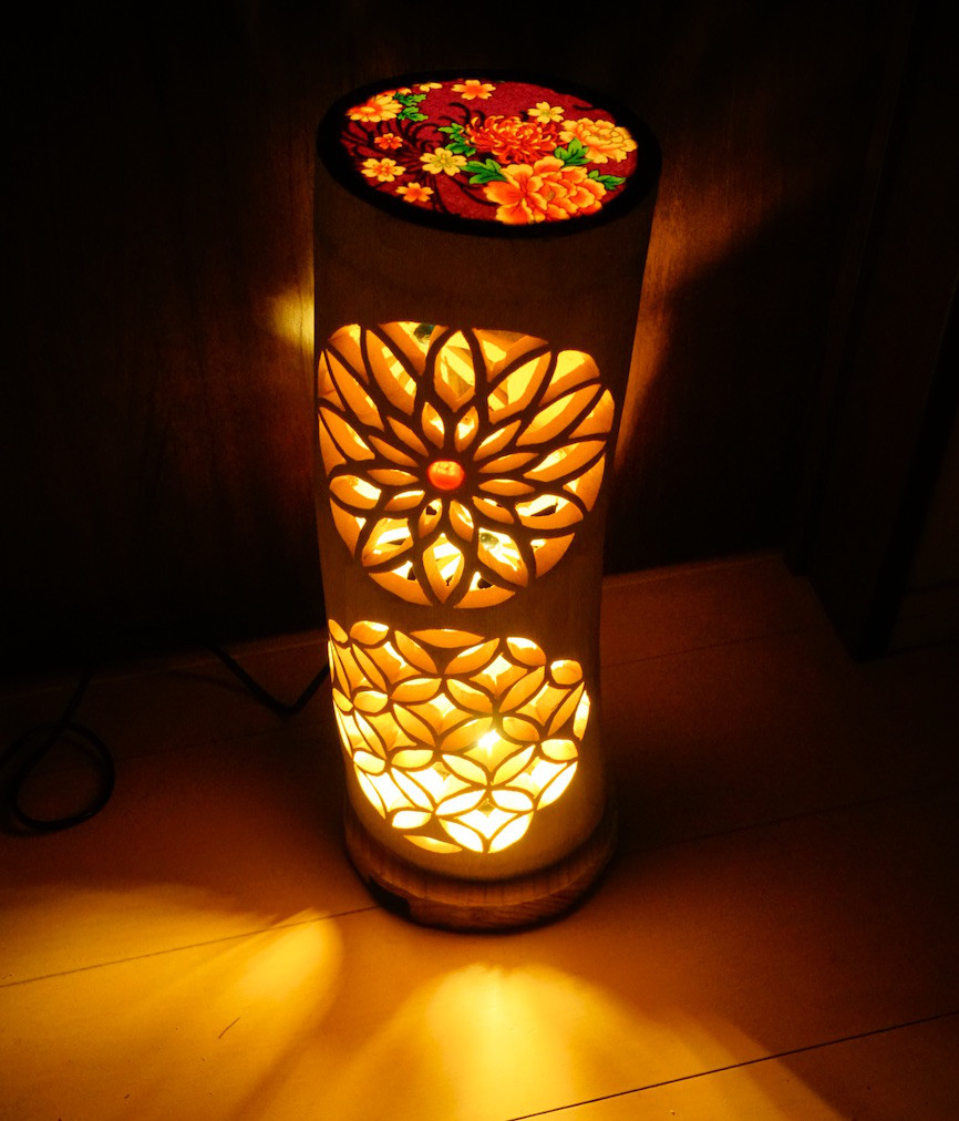 ◆両面彫◆竹灯り・竹あかり・竹灯籠　 ～～ 癒しの灯り ★ビー玉と和灯り★～～