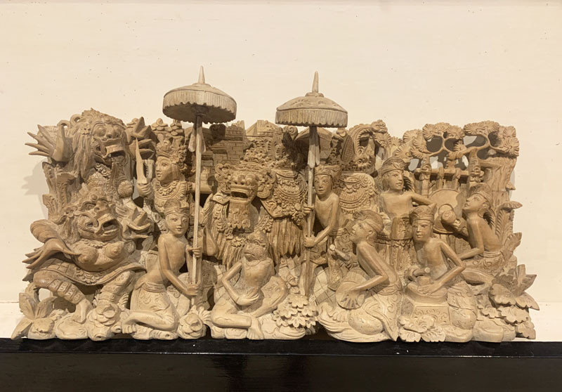 バリカービング(木彫り）パネル バロンダンス　51cm　2207-3