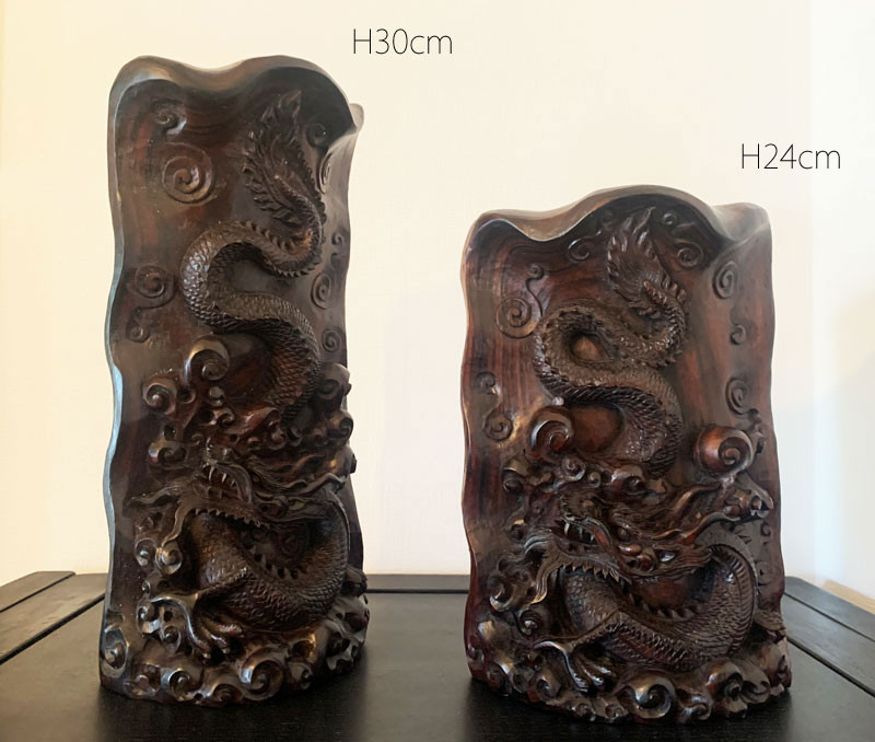 バリ カービング（木彫り） ウッド ドラゴン（龍）H24cm 1807-3