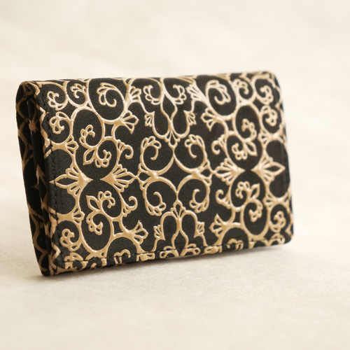 アイヌ文様×甲州印伝 名刺入れ、カードケース 【関根真紀 デザイン