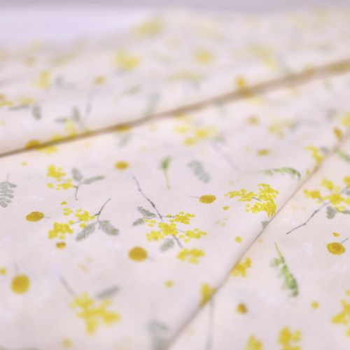 カフェカーテン 小窓カーテン ミモザ 春を呼ぶ 花柄 北欧 カーテン