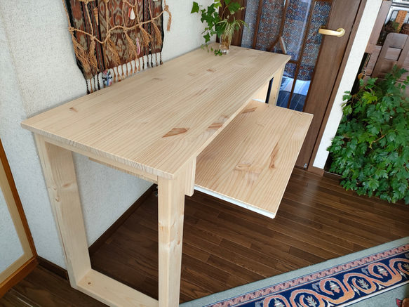 簡単組立式】スライドテーブル付きカウンターテーブル ダイニング