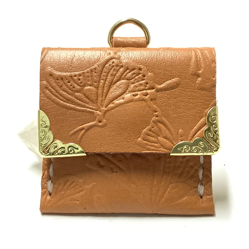 数量限定☆レザークラフト 総手縫い 本革(牛革・蝶々柄型押し