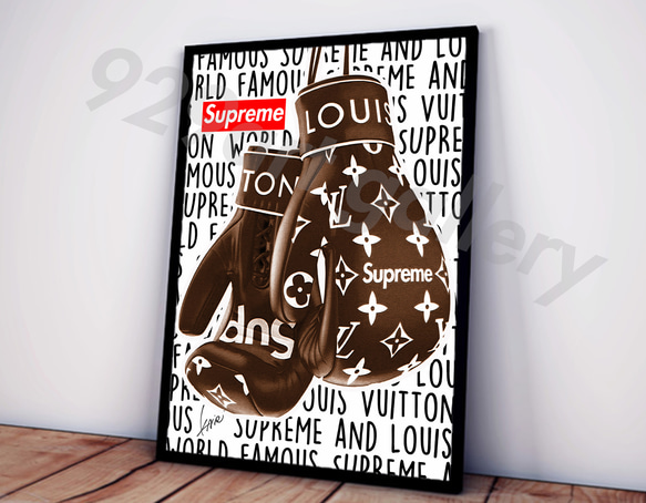 シュプリーム 絵画　アート 94x94cm LV black Supreme シュプリーム キャンバスアート 絵画