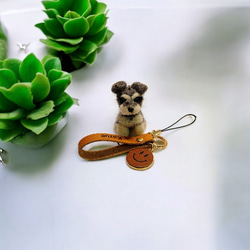 羊毛フェルトオーダーネーム入りキーホルダー★ハンドメイド★あみぐるみ愛犬雑貨愛犬ちゃんお作りしますシュナウザーにこちゃん 4枚目の画像