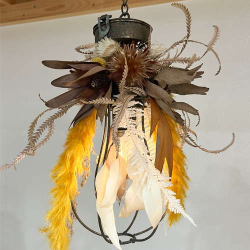 ドライフラワーのペンダントライト 照明 LED 間接照明 コードレス