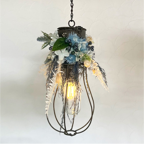 ドライフラワーのペンダントライト 照明 LED 間接照明 コードレス