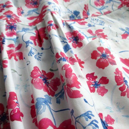 エプロンおしゃれ 花柄 アネモネ 綿100％ オックス 国産 母の日 ギフト