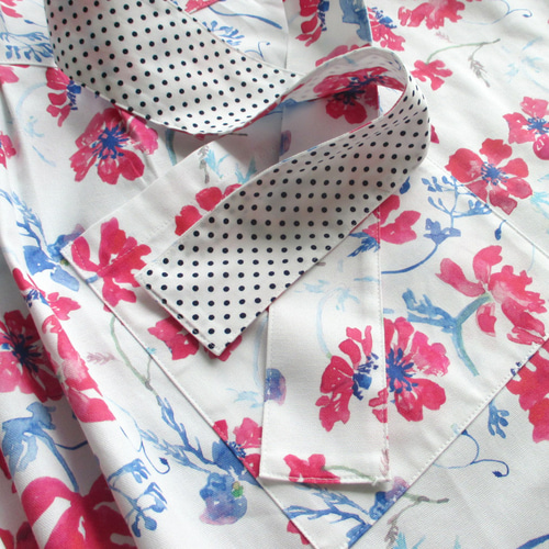 エプロンおしゃれ 花柄 アネモネ 綿100％ オックス 国産 母の日 ギフト