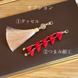 和モダン❇︎つまみ細工アクセサリー❇︎レッド×ホワイト 3枚目の画像