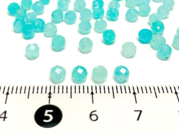 【天然石ラウンドカット】アマゾナイトシリカ　4mm　10粒　ハンドメイド素材 3枚目の画像