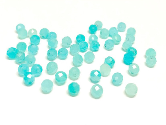 【天然石ラウンドカット】アマゾナイトシリカ　4mm　10粒　ハンドメイド素材 1枚目の画像
