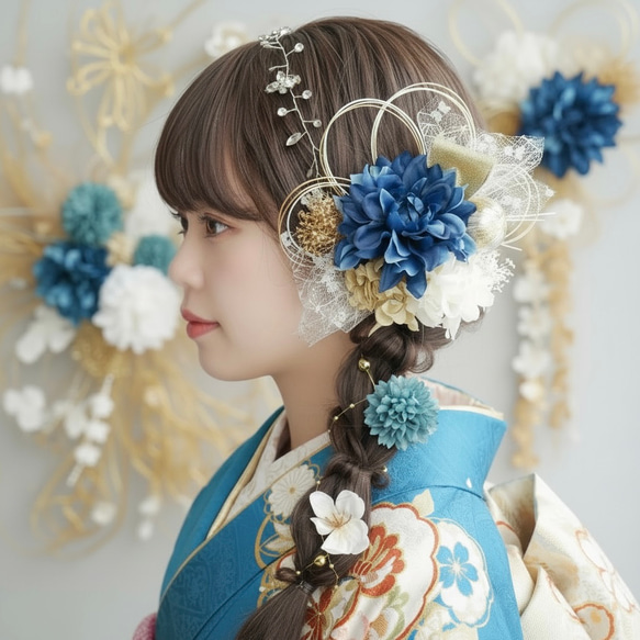 髪飾り　ヘッドパーツ　七五三　入学式　卒業式　成人式　結婚式　前撮り ♥振袖 袴 ♥成人式用髪飾り ♥結婚式卒業式 七五三 和装 高級造花