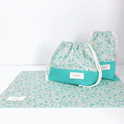 入園入学セット｜サイズオーダー可｜ピンクいちご柄レッスンバッグ3点