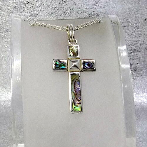 送料無料！あわび貝（アバロンシェル）のシルバー925製トップ！