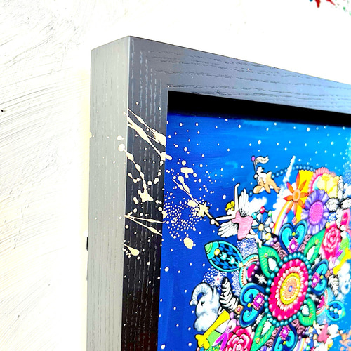 手描き絵画 「宇宙に浮かぶ曼荼羅」 アクリル画 絵画 inabayuka 通販