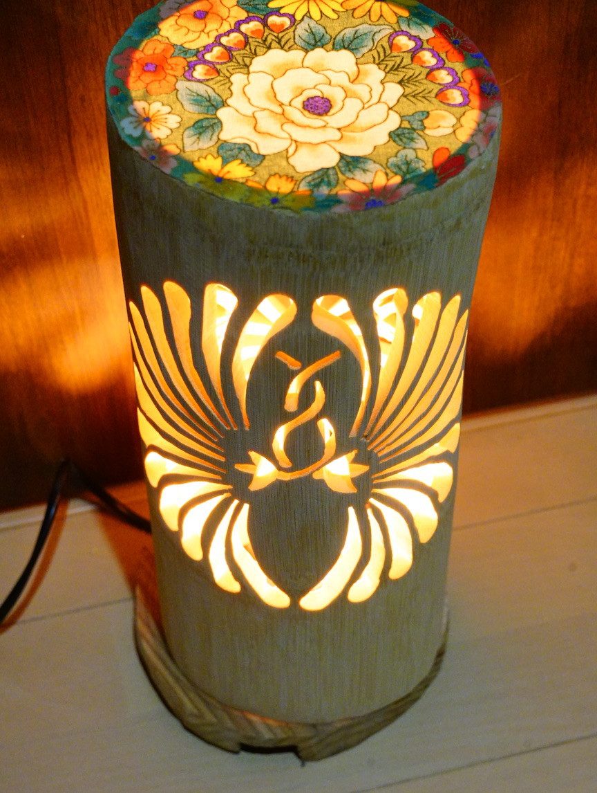 ◆両面彫◆竹灯り・竹あかり・竹灯籠　 ～～ 癒しの灯り ★和の紋★～～