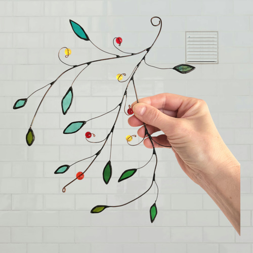 ガラスの枝 母の日 ステンドグラス インテリア雑貨 窓飾り 壁掛 けサン