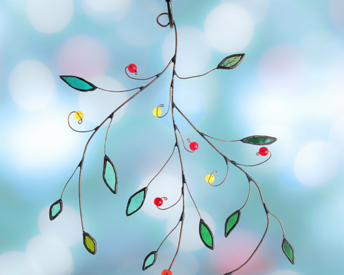 ステンドグラス インテリア　額　アート　大判　サンキャッチャー あさがお』 ステンドグラスのサンキャッチャー サンキャッチャー glass